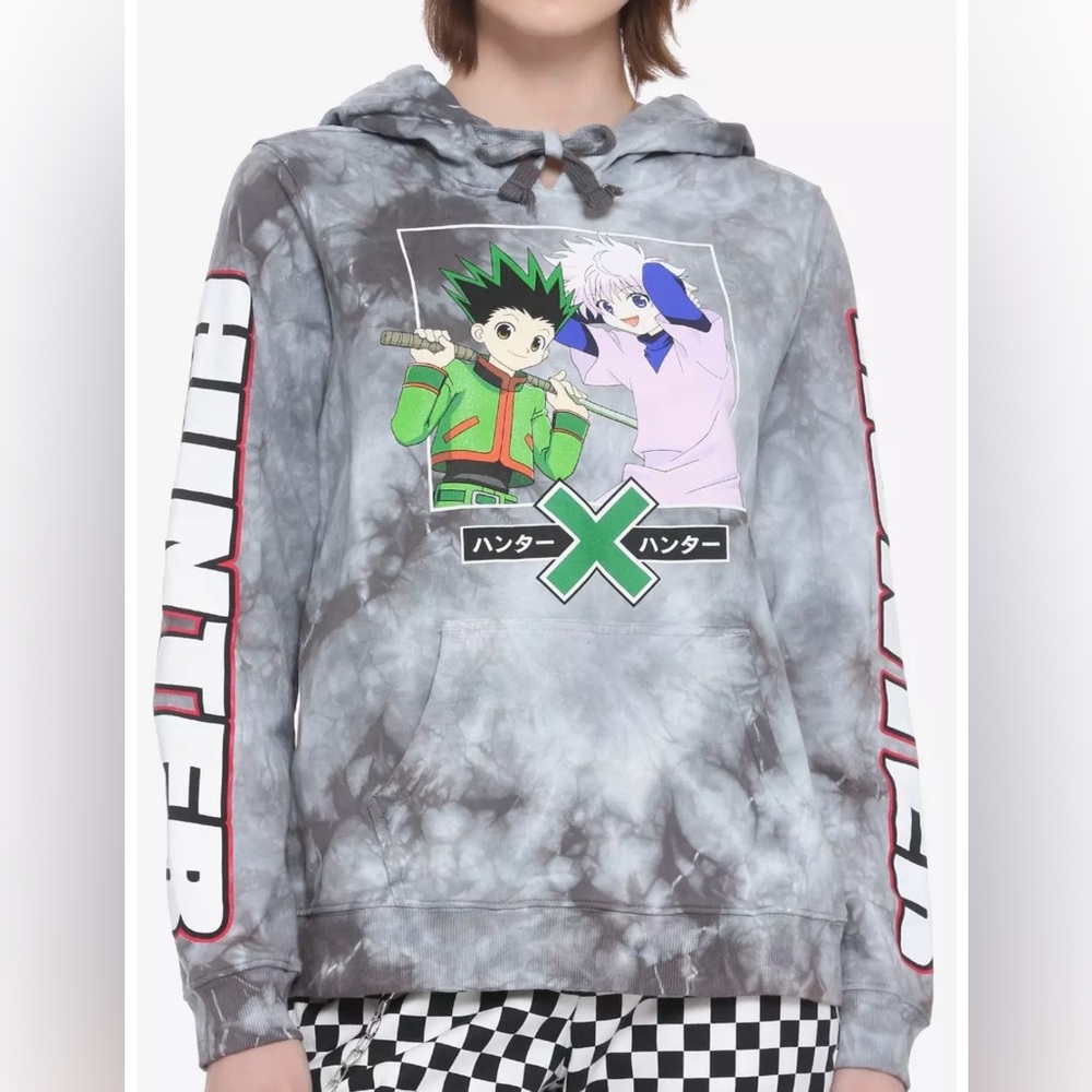 HUNTER X HUNTER Girls Gon & Killua Tie Dye Pullover Graphic Hoodie